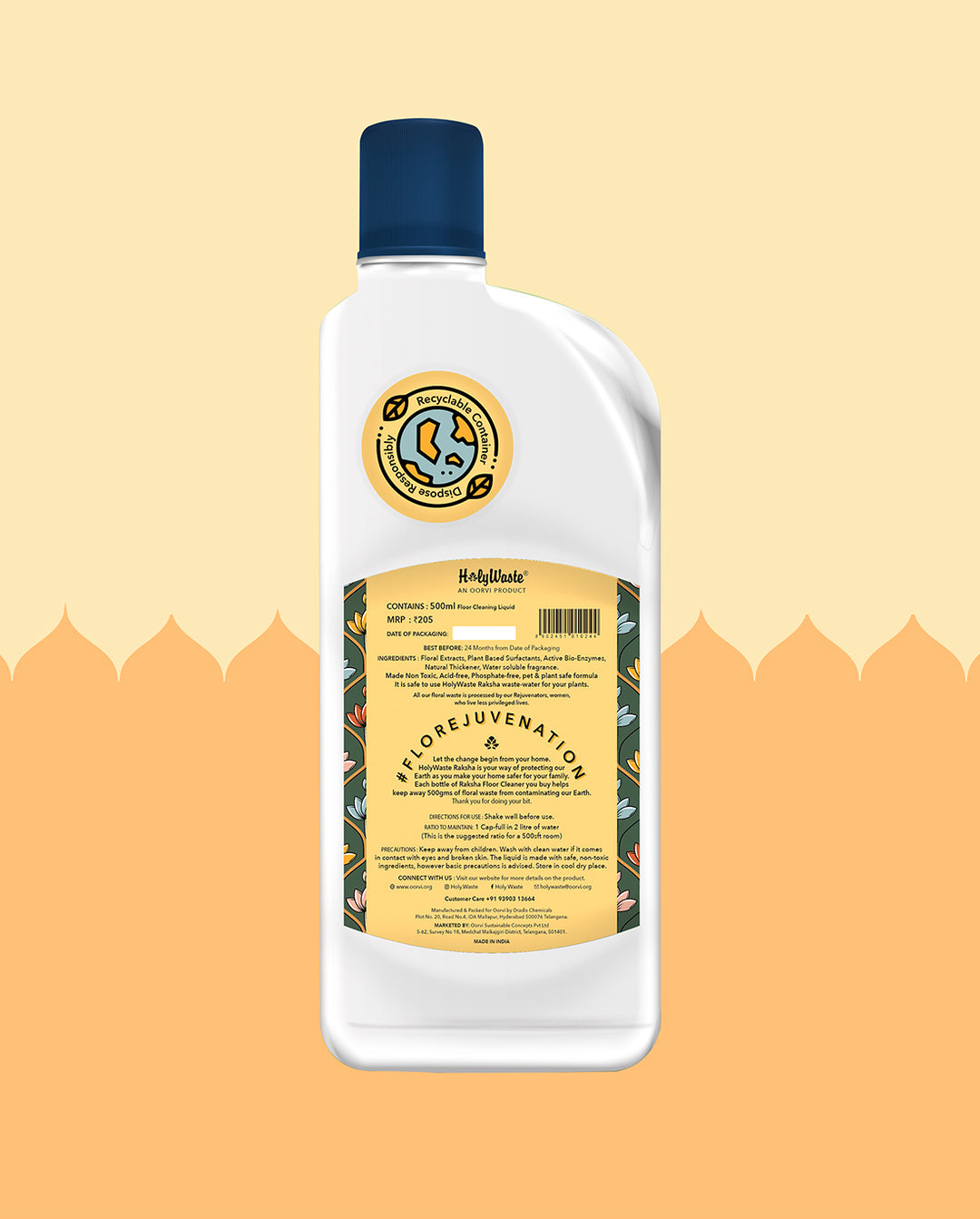 HolyWaste® Raksha Floor Cleaning Liquid (500 ML)