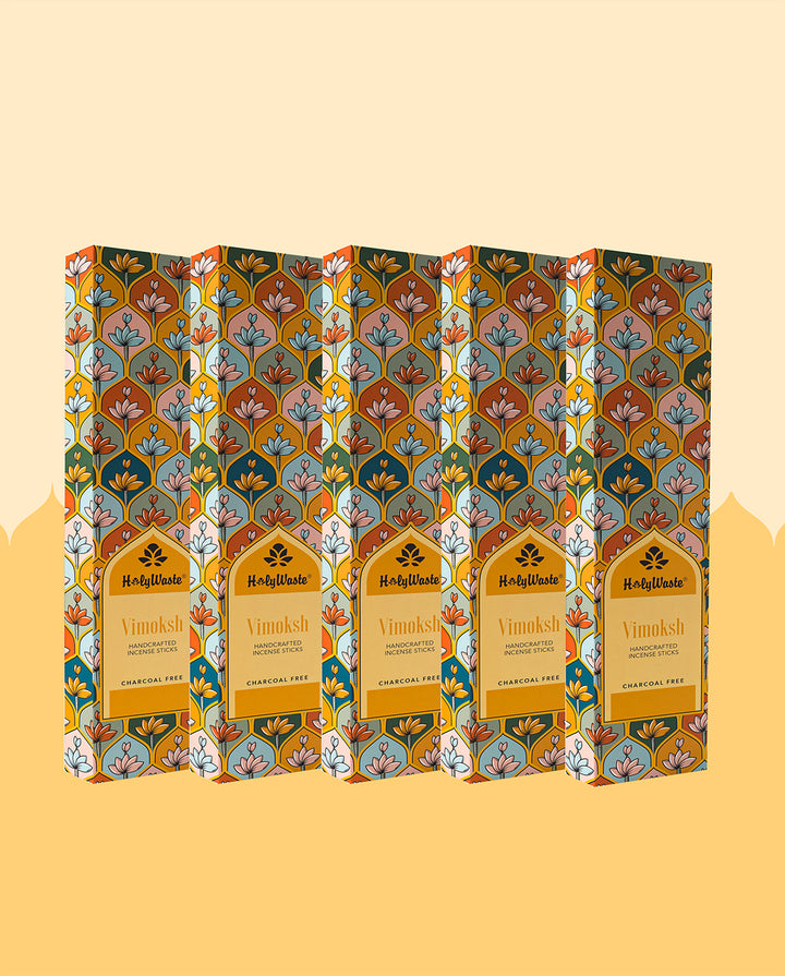 HolyWaste® Joy of Vimoksh Incense Combo Pack of 5 Fragrances (5 Packs)